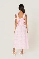 Kleo Pink Emroidered Maxi Dress