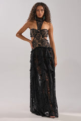 Kyla Lace Maxi Dress In Black