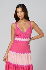 Darla Pink Ric Rac Maxi Dress