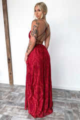 Scarlett Halter Maxi Dress - Burgundy