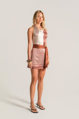 Leni Chocolate Halter Mini Dress