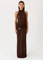 Saoirse Knit Maxi Dress Brown