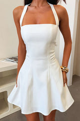 Tatum Halter Mini Dress - White