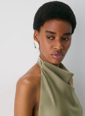 Audience Satin Mini Halter Dress