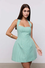 Cotton Pinstripe Mini Dress