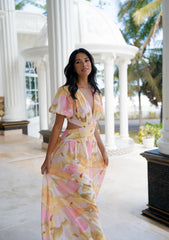 Bella Puff Sleeve Print Maxi Dress