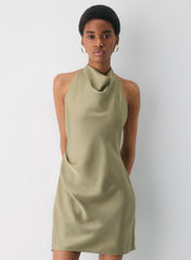 Audience Satin Mini Halter Dress