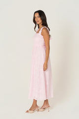 Kleo Pink Emroidered Maxi Dress