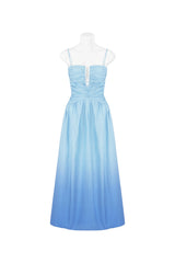 Summer-Sky Blue Gradient Maxi Dress