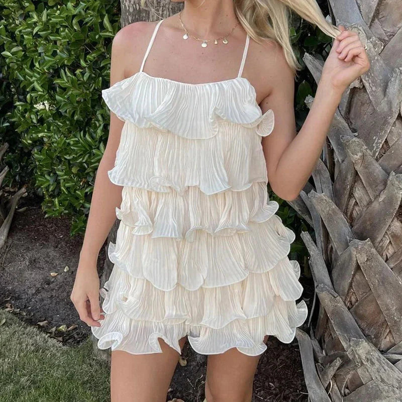 Layer Ruffles Cami Mini Dress