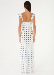 Roma Notte Maxi Dress - Porcelain Blue Polka Dot